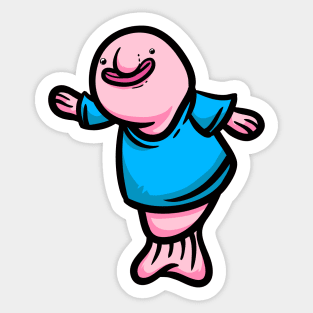 Cute Anthropomorphic Human-like Cartoon Blobfish Sticker